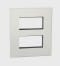 LEGRAND Arteor - 2*8 Module - Pearl Aluminium Cover Plate With Overmoulded Frame - 575781