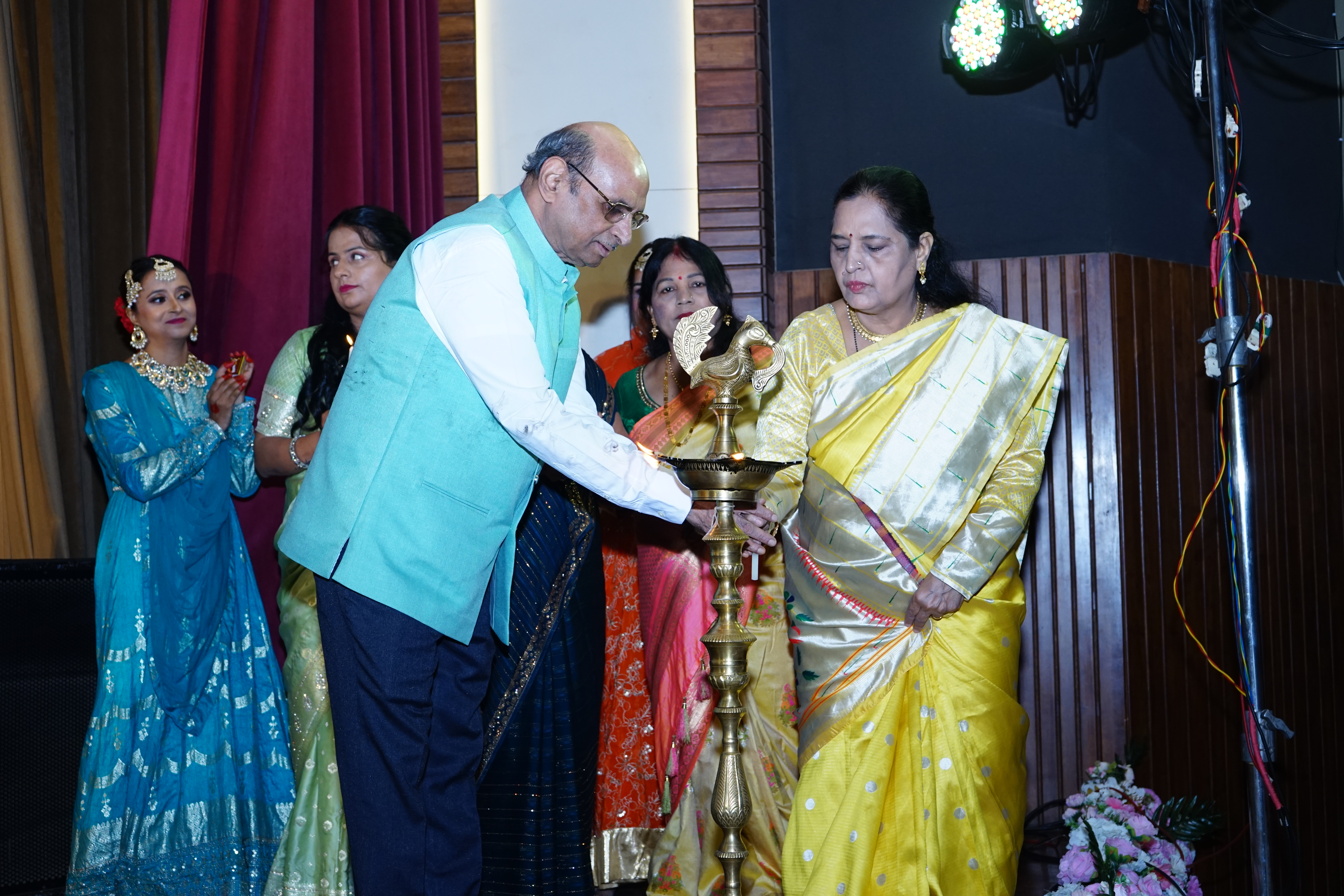 Celebrity interaction with students at Aadi Shakti