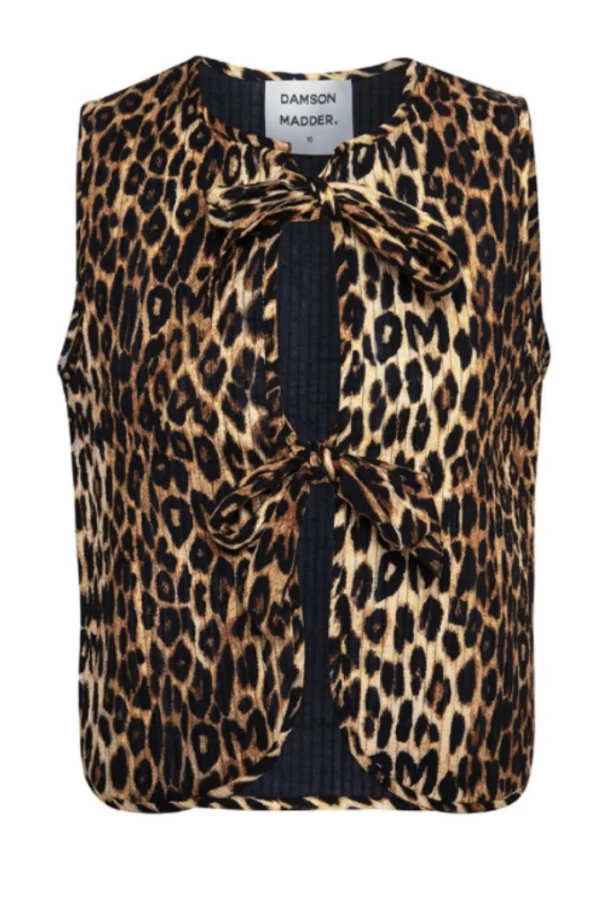 Rent LEOPARD TIE TILLY GILET - Damson Madder | HURR