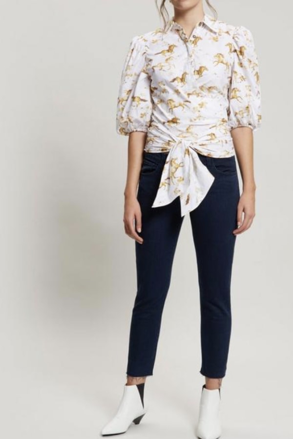 Rent Weston Horse Print Blouse Ganni Hurr