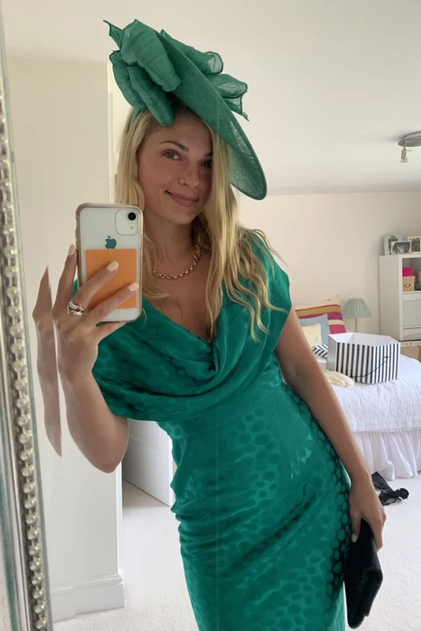 green emerald velvet dress Green Satin Midi Dress | Satin Cami Midi Dress main image 0
