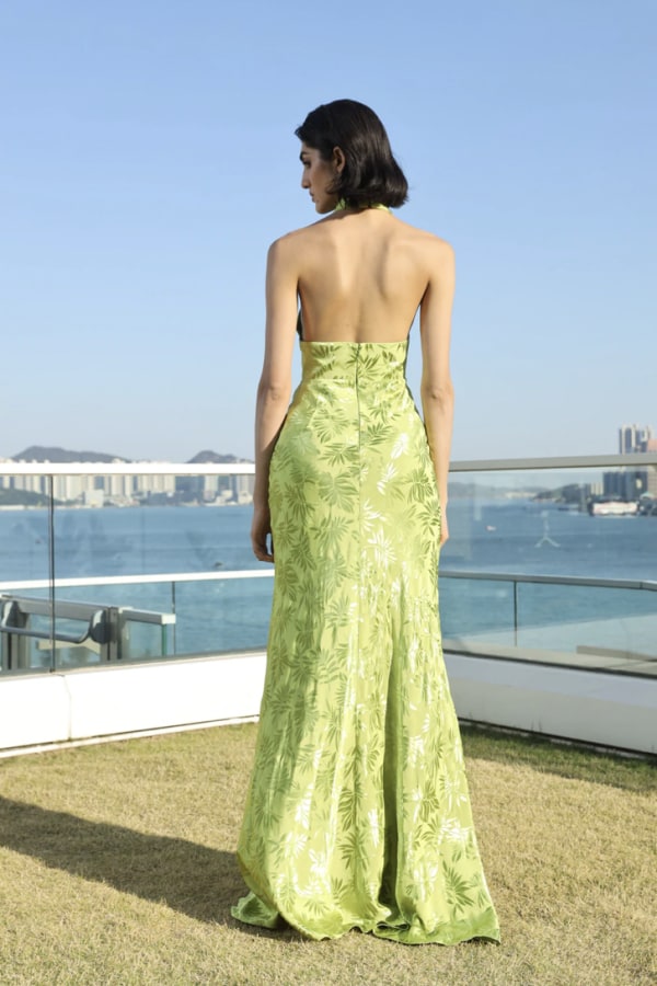 Image 6 of Sau Lee liv satin green dress