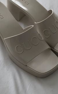 gucci rubber slides womens