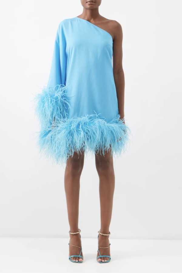 Piccolo Ubud Feather-Trim Dress