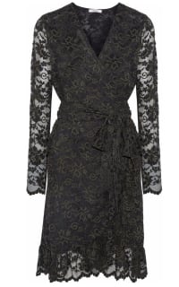 ganni emory crepe wrap dress