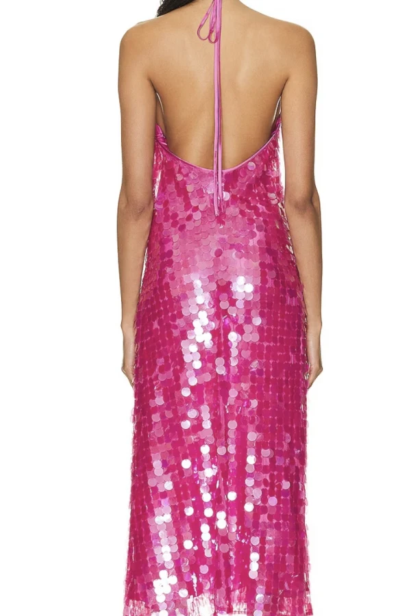 saks potts pink sequin dress Mid-length dress Saks Potts Pink size L International in Polyester