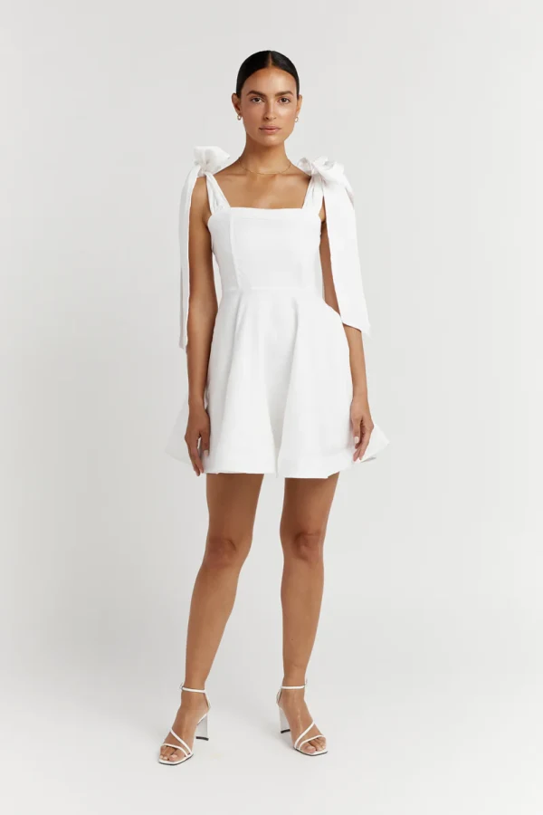 Rent AISLE WHITE LINEN BOW MINI DRE - Dissh | HURR