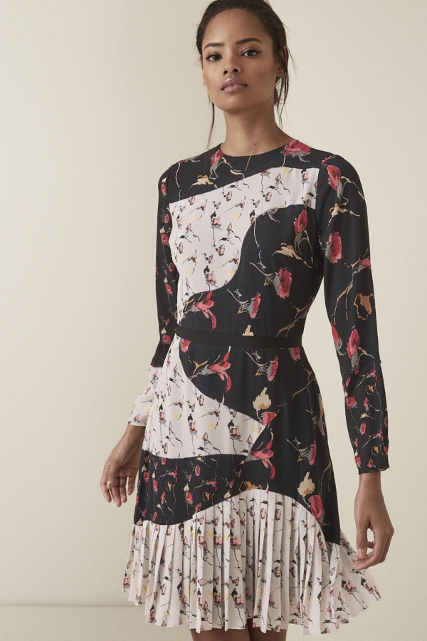 reiss mara floral print dress