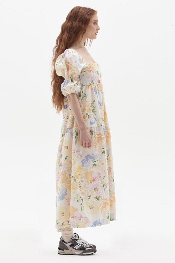 Image 4 of Damson Madder organic floral bow back dress