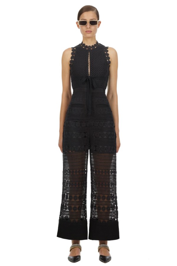 Rent Flower Stripe Crochet Jumpsuit Self Portrait HURR