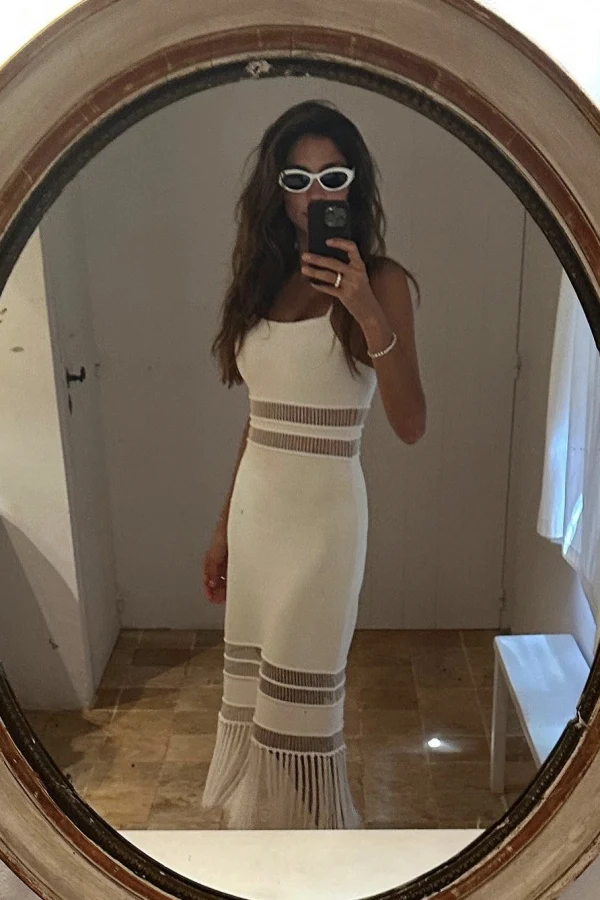 cult gaia kiki knit dress KIKI KNIT DRESS - OFF WHITE