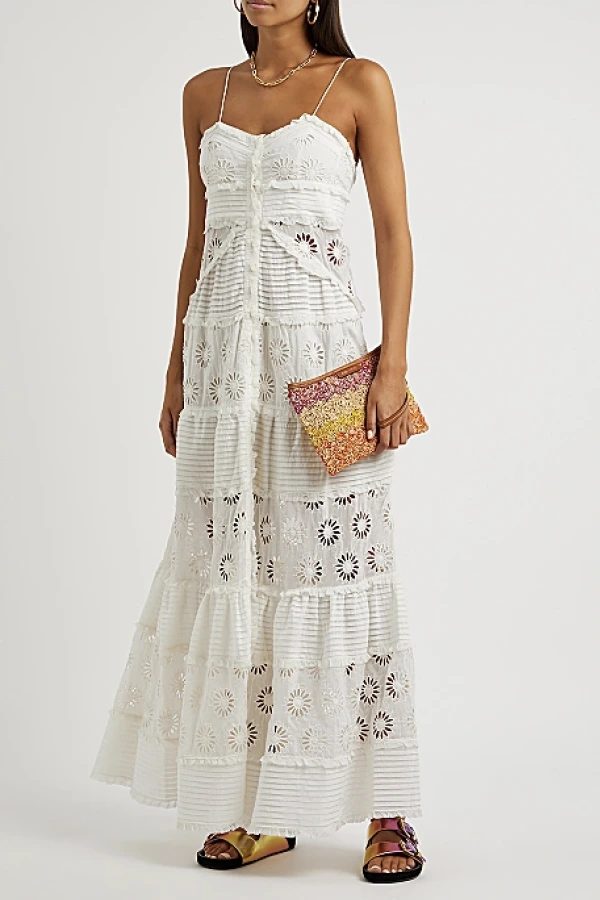chinese dress ladies Just Perfect Tiered Ruffle Maxi Dress White Selfie Leslie