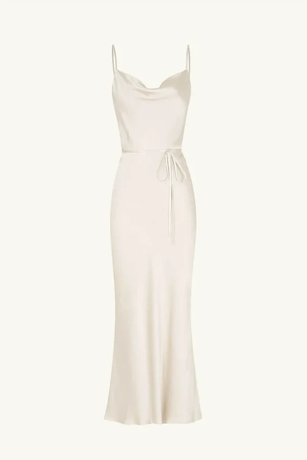 knee length dresses for ladies Shona Joy La Lune Bias Cowl Midi Dress in Blue Smoke – Coco & Lola