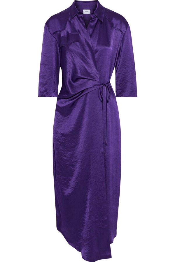 Rent Nanushka Satin Wrap Dress ...