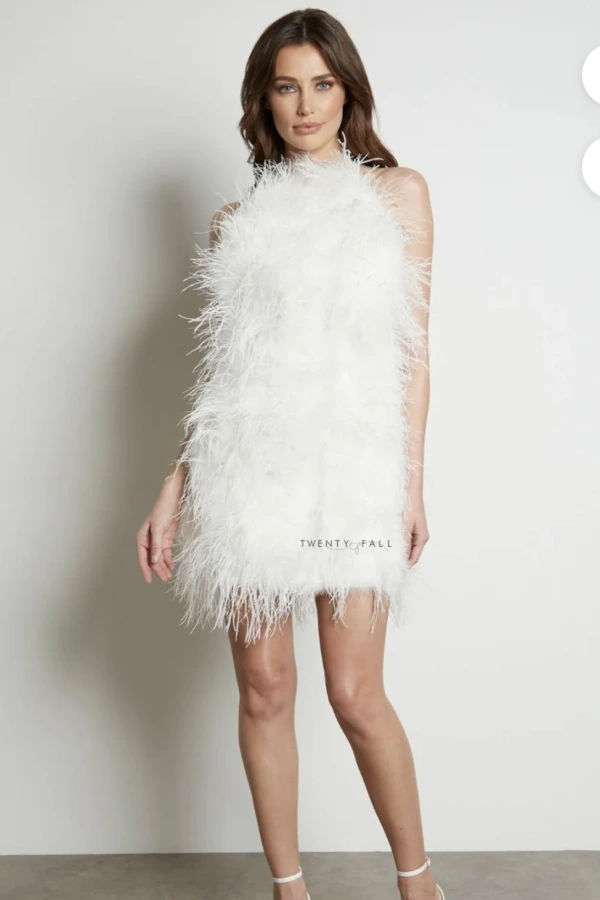 Juyce Halter Feather Mini Dress main image 1
