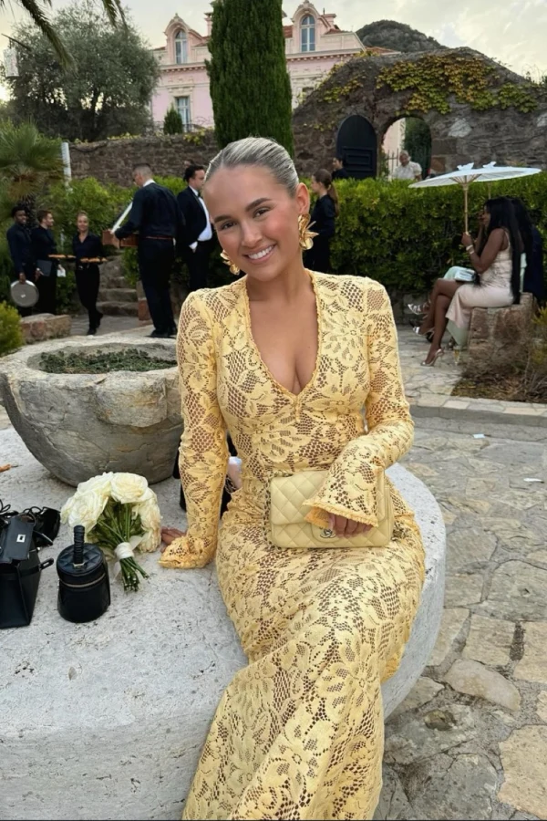 Rent Indiana Apricot Lace Maxi - House of CB | HURR
