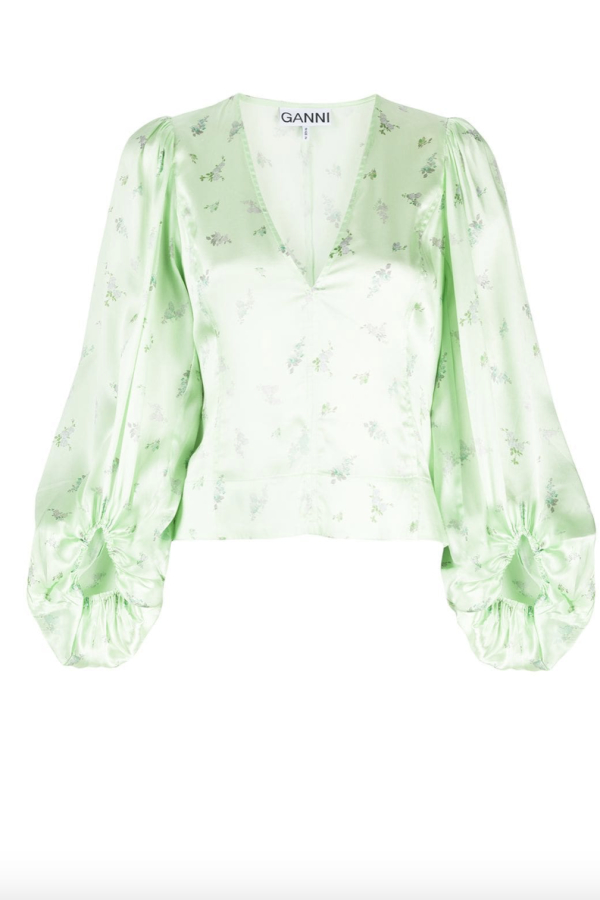 Rent Floral print silk blouse - Ganni | HURR