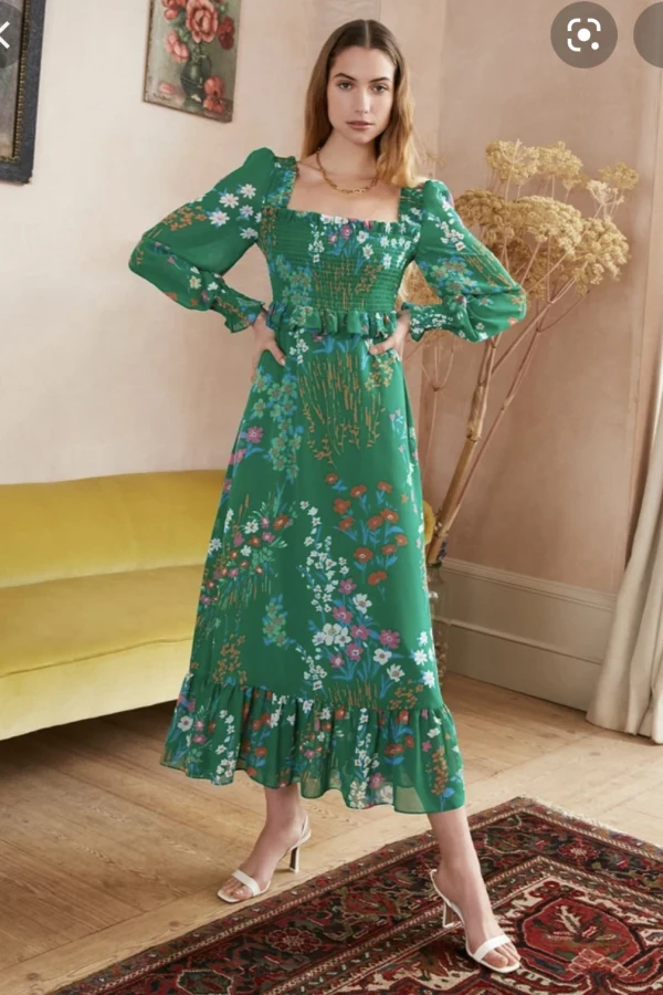 Rent Lauren Green Floral Dress Kitri HURR