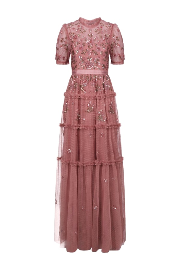 carnation sequin gown