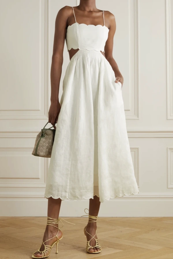 Indiebeautie Solid Lace-Up Cutout Dress