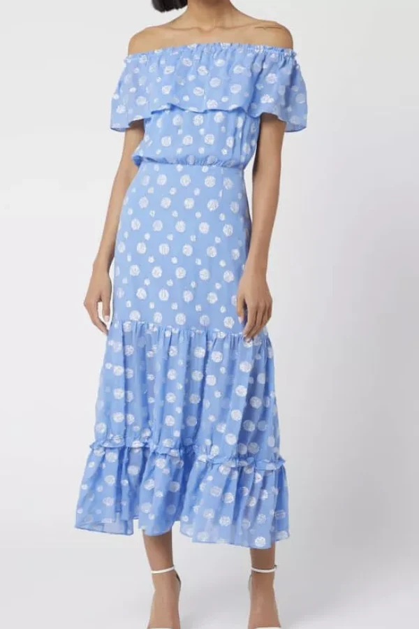 rixo blue polka dot dress