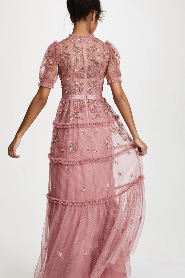 carnation sequin gown