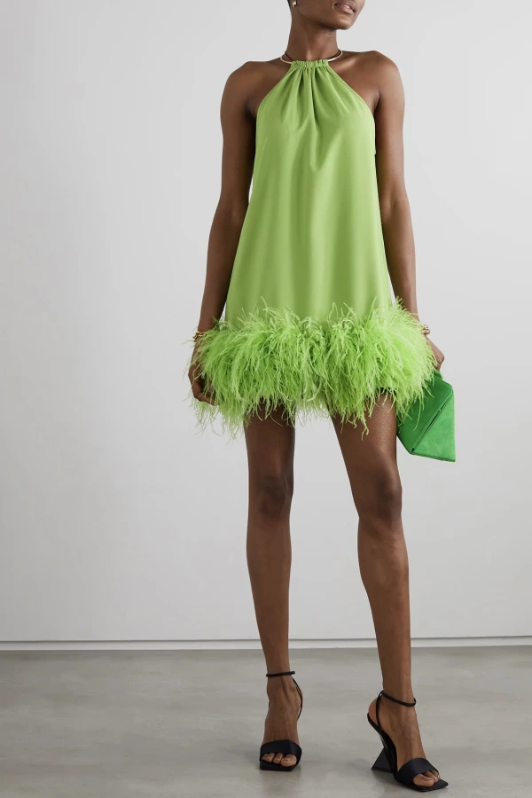 Rent Reeves feather trim dress - Cult Gaia