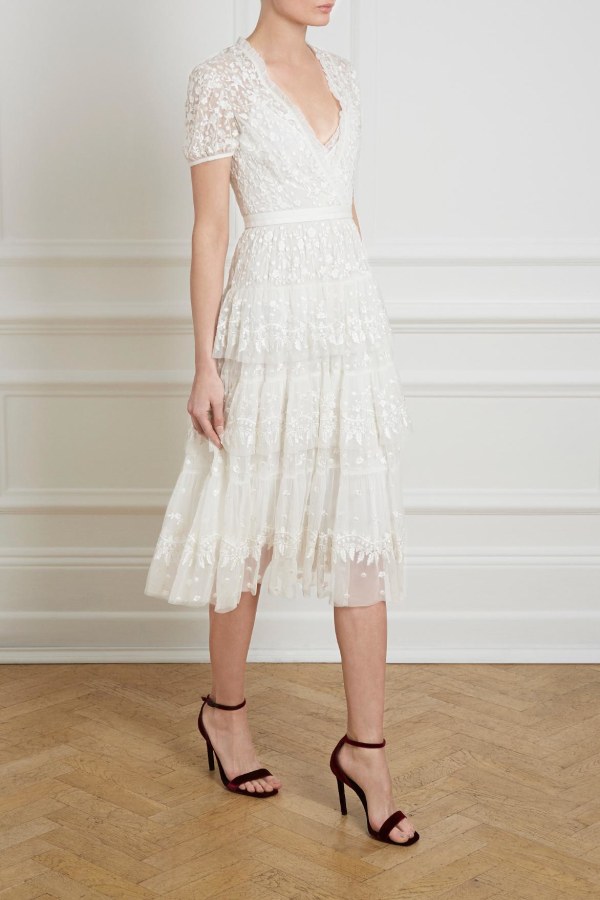 Image 6 of Needle & Thread white tiered lace dress