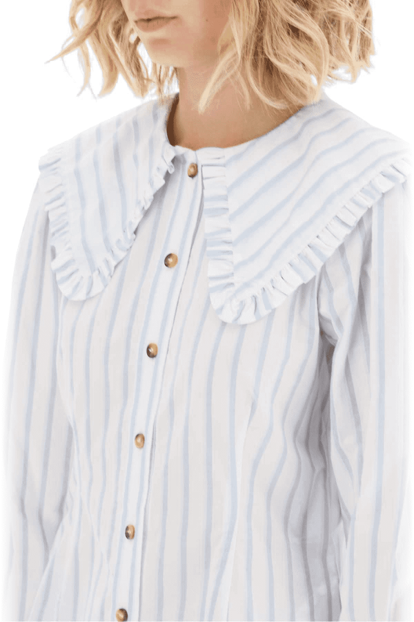Rent Feathery Cotton Shirt - Ganni | HURR