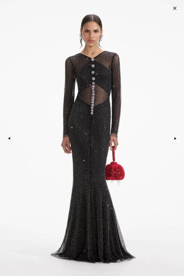 Rent Rhinestone fishnet Crossove - Self-Portrait | HURR