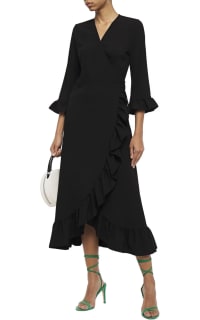 ganni clark wrap dress