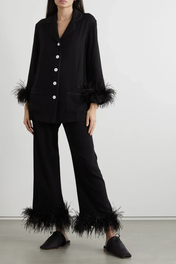 Rent Party Feather Trim Pyjamas - Sleeper | HURR