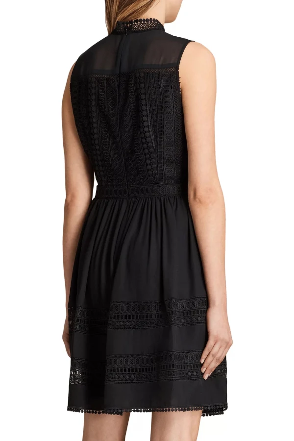 Rent Rowy Lace Dress, Black - AllSaints | HURR