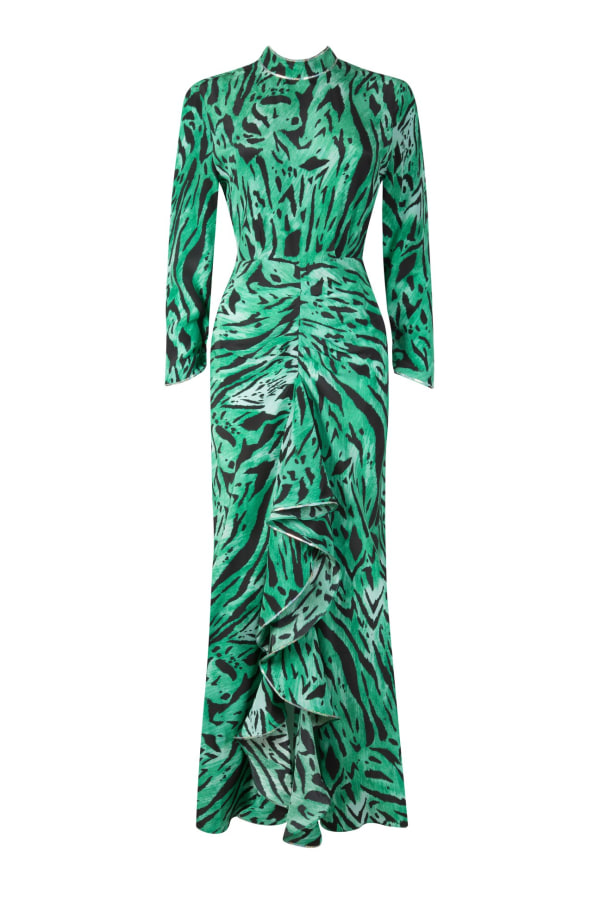 Rent Lucy Green Tiger Stripe Dress RIXO HURR