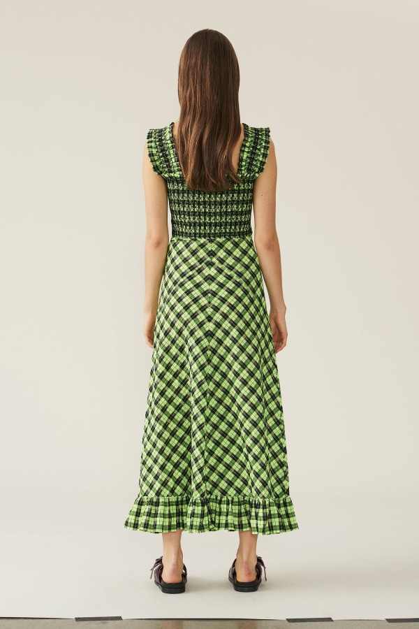 Rent SEERSUCKER CHECK DRESS GREEN ...