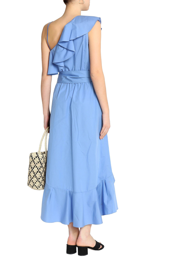 Rent OneShoulder Ruffle Blue Dress Sandro HURR
