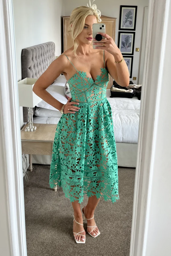 Rent Green Azaela Dress - Self-Portrait | HURR