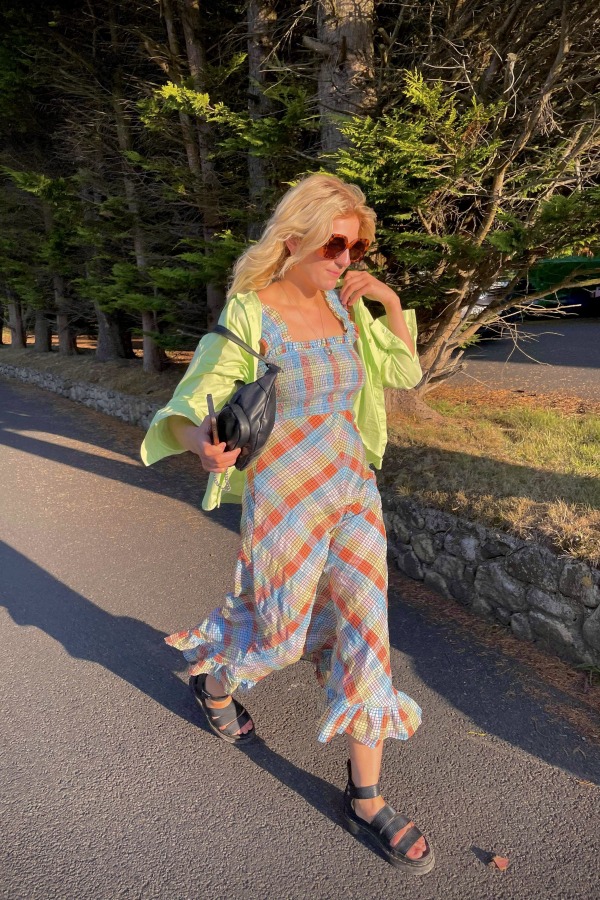 Rent Rainbow Seersucker Dress Ganni HURR