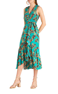 whistles capri print wrap dress