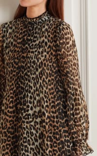 leopard print plisse dress