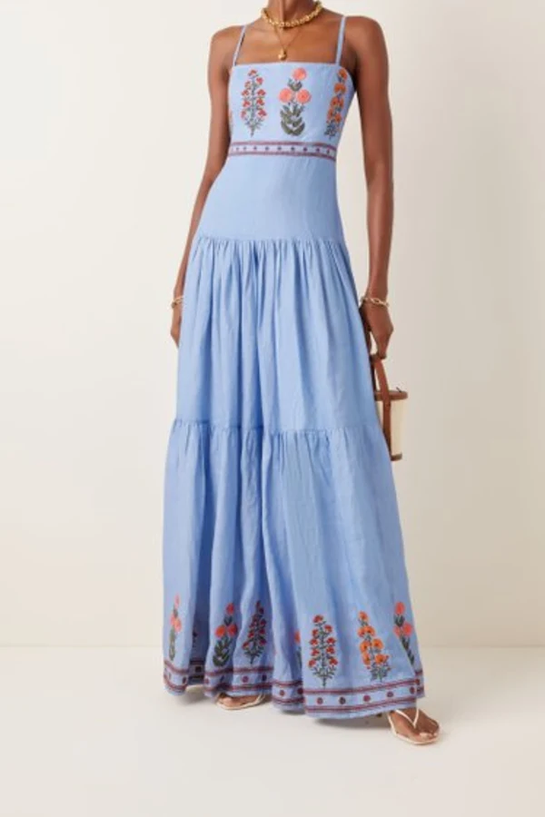 Rent Lima Dahlia Linen Maxi Dress - Agua by agua bendita | HURR