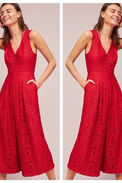 red jumpsuit anthropologie