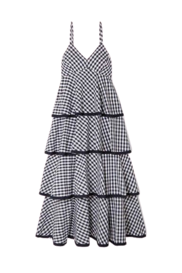 j crew black and white gingham dress