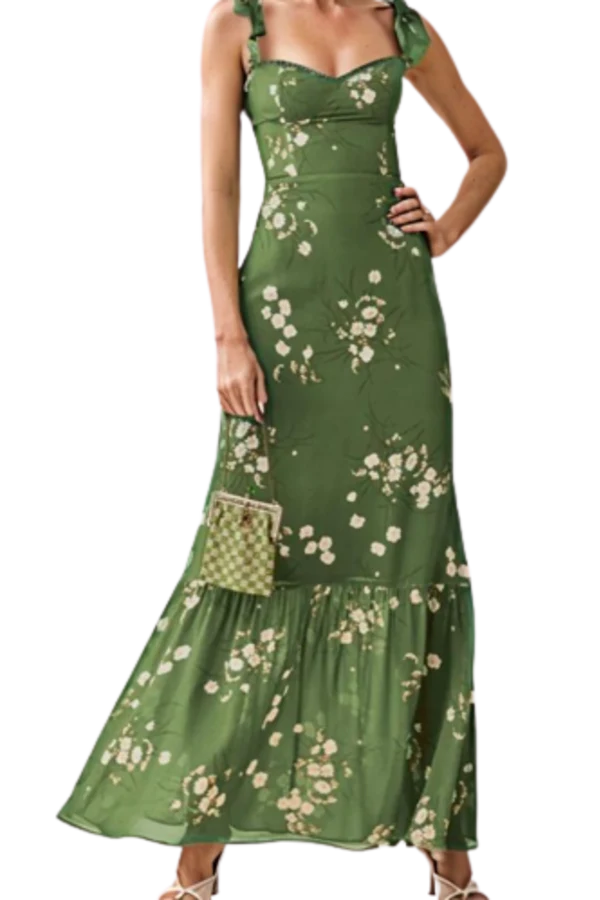 reformation jasen dress green Wedding Dusty Sage Green Bridesmaid Dresses A Line Spaghetti Straps V-Neck Floor Length Stretch Satin Bridesmaid Dress