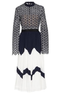 self portrait sweetheart crochet dress