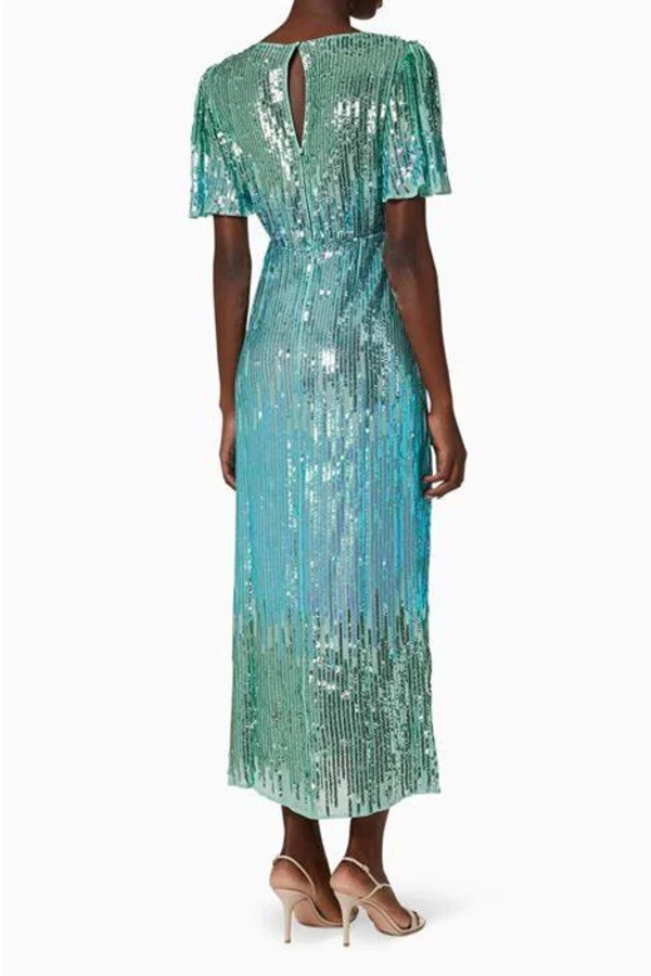 slim fit dress slacks Sequin High-Slit Maxi Dress main image 1