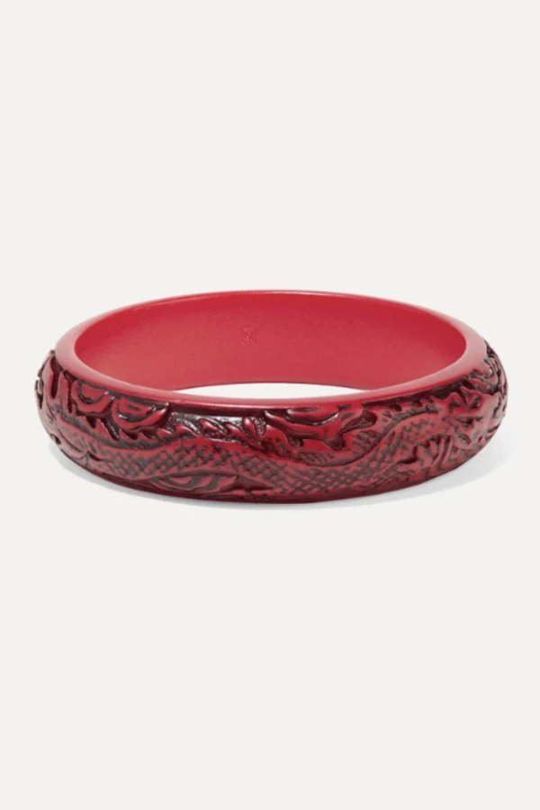 Rent Red Logo-Engraved Resin Bangle - Gucci | HURR display picture 2