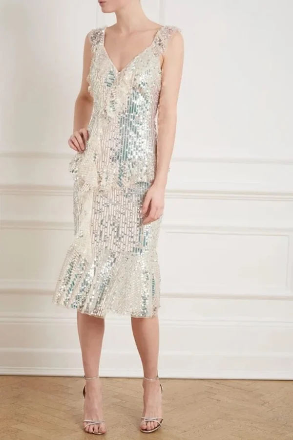 Rent Scarlett Sequin Midi Dress Needle Thread HURR