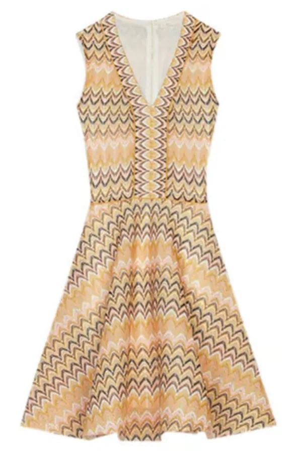 Rent Reinetta Chevron-print dress - Maje | HURR