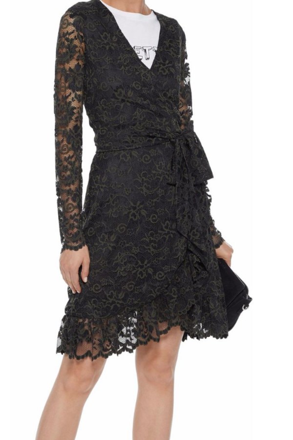 Rent Flynn lace wrap dress - Ganni | HURR